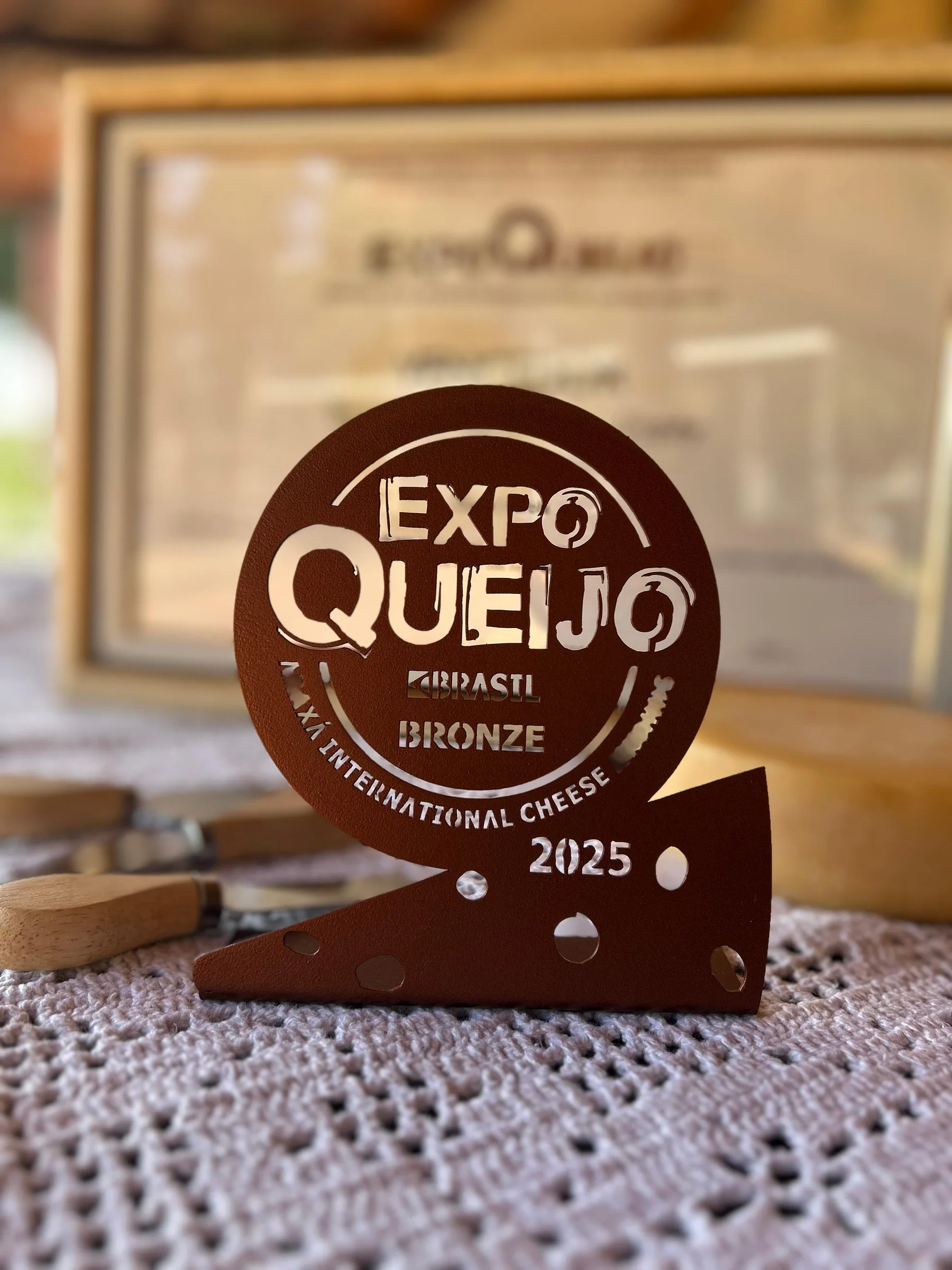 Troféu de bronze da ExpoQueijo Brasil 2025
